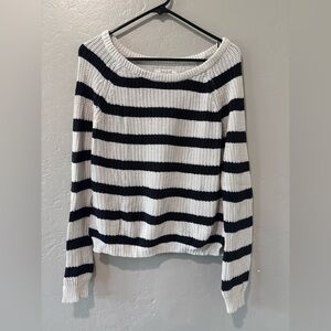 Adam Levine Collection White & Black Striped Sweater